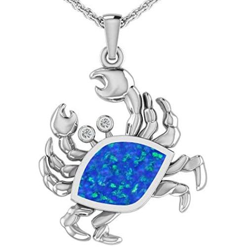 Belinda Jewelz Womens Sterling Silver Cute Sea Crab Design Pendant Necklace