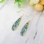ZENGORI 1 Pair Long Teardrop Natural Turquoise with Line Fish Hook Drop Dangle Earrings ZENGORI 1 Pair Long Teardrop Natural Turquoise with Line Fish Hook Drop Dangle Earrings
