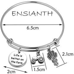 ENSIANTH Life is Better On The Farm Bracelet Farmer Gift Farm Lover Gift Crops Pendant Jewelry Ranch Gift
