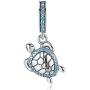 ASELFAD 925 Sterling Silver Blue Crystal Sea Turtle Pendant Charms for Bracelets