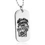LITTONE Dad Mum to Son Inspirational Mens Jewelry Dogtag Pendant Necklace Military Stainless Steel Dog tag Love Boy Girl Gifts