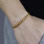 Trendsmax 7mm Mens Women Chain Gold Silver Black Stainless Steel Curb Cuban Link Chain Bracelet 7-11inch