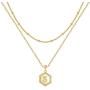Yoosteel Dainty Layered Gold Necklaces for Women, 14K Gold Plated Tiny Hexagon Letter Necklace Personalized Initial Monogram Gold Layered Necklaces for Women Jewelry