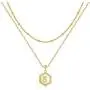 Yoosteel Dainty Layered Gold Necklaces for Women, 14K Gold Plated Tiny Hexagon Letter Necklace Personalized Initial Monogram Gold Layered Necklaces for Women Jewelry