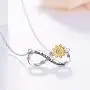 Sunflower Necklace 925 Sterling Silver You are My Sunshine Necklace Heart Pendant Engraved Jewelry Anniversary Birthday Gifts for Her Women