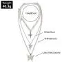 Butterfly Lock Chains Necklace Angel Layered Choker Emo Aesthetic Chunky Chains for Eboy Egirl Women Men (#1-Silver)