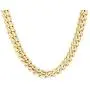 Miami Cuban Link Chain or Bracelet - 24K Real Gold Plated Hip Hop Cuban Link Choker Solid strong clasp Chains Necklace for Mens Boys 6mm 9mm,10mm,12mm,14mm