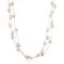 Gem Stone King 3-Row 7-8mm Pink Cultured Freshwater Pearl Necklace Earrings Set 18inches