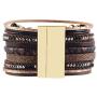 AZORA Leather Cuff Bracelet Multi Strands Beige Wrap Bangle with Pearl Boho Jewelry for Women Teen Girl Gift