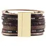 AZORA Leather Cuff Bracelet Multi Strands Beige Wrap Bangle with Pearl Boho Jewelry for Women Teen Girl Gift
