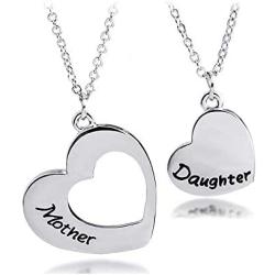 KUIYAI Mother Daughter Necklace Set of 2 Matching Heart Mom and Me Jewelry