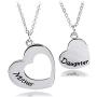 KUIYAI Mother Daughter Necklace Set of 2 Matching Heart Mom and Me Jewelry