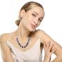 Colife fashion Crystal Necklace and Dangle Earrings Jewelry Sets for Women with Red Green Purple Blue and Multicolor to Choose