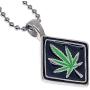 Marijuana Jewelry weed Leaf Hippie Jewelry Amulet Charm Silver Pewter Mens Pendant Necklace for men w Silver Ball Chain