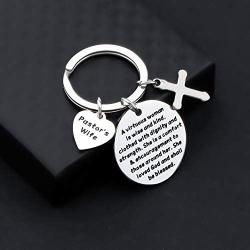 BAUNA Pastors Wife Gifts Pastors Wife Appreciation Gifts She is a Comfort and Encouragement to Those Around Her Keychain Ministers Wife Jewelry