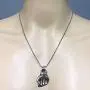 Raised Clenched Fist Solidarity Strength Defiance Resistance Salute Protest St Anger Hip Hop Brotherhood Sisterhood Jewelry Pewter Mens Pendant Necklace Charm Protection Amulet men Silver Ball Chain