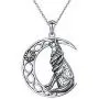 DAOSHANG 925 Sterling Silver Inspirational Oxidized Wolf Moon/Round Pendant Necklace for Women Wolf Jewelry Gifts for Men, 20” Chain DAOSHANG 925 Sterling Silver Inspirational Oxidized Wolf Moon/Round Pendant Necklace for Women Wolf Jewelry Gifts for Men, 20” Chain
