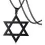 Jewish Religious Symbol Jewelry Stainless Steel Star of David Hexagram Pendant Necklace for Men
