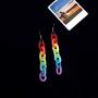 Chain Earrings Rainbow Resin Acrylic Earrings Cool Weird Transparent Color Earrings for Women Girls