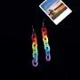 Chain Earrings Rainbow Resin Acrylic Earrings Cool Weird Transparent Color Earrings for Women Girls