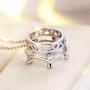 AceCraft Queen Crown Necklace, 925 Sterling Silver Pendant Fashion Women Jewelry Charms Gift for Teen Girl/Bridesmaid/Mom/Her