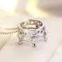 AceCraft Queen Crown Necklace, 925 Sterling Silver Pendant Fashion Women Jewelry Charms Gift for Teen Girl/Bridesmaid/Mom/Her