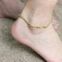 18K Gold Elephant Anklet Bracelets for Women Teen Girl Flat Marina Cute Chain Handmade Unique Trendy Simple Minimalist Summer Beach Jewelry Christmas Gifts