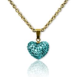 Heart Necklaces For Girls Gifts for Daughter Color Crystal Necklace Heart Pendant Necklace Girls Jewelry Hypoallergenic Crystal Heart Necklace