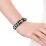 AeraVida Sleek Sideways Cross Simulated Turquoise Rolls Leather Adjustable Wrist Pull Bracelet AeraVida Sleek Sideways Cross Simulated Turquoise Rolls Leather Adjustable Wrist Pull Bracelet