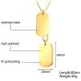 Vnox Free Engraving Mens Stainless Steel Double Dog Tag Pendant Necklace,Black/Gold Plated,Free Chain 24''