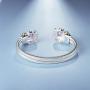 UNY Designer Inspired Jewelry Double Cable Wire CZ Antique Bangle Elegant Beautiful Valentine Gift