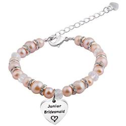 Zuo Bao Bridesmaid Jewelry Gift Nature Pearl Bracelet Maid of Honor Proposal Gift for Junior Bridesmaid