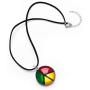 SUVANI Sterling Silver Hand Blown Glass Peace Love Reggae Pendant Necklace or Dangle Earrings