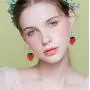 DAMLENG Charm Red Transparent Strawberry Watermelon Dangle Earrings Enamel Alloy Assorted Fruits Drop Earrings for Women Girls Statement Jewelry Gifts