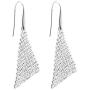 Swarovski Fit Collection Chandelier Dangle Pierced Earrings for Women, Pair of Mesh Triangle White Crystal Earrings with a Rhodium Plated Setting