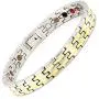 N+NITROLUBE Womens Magnetic Therapy Bracelet Titanium Fashion Magnetic Jewelry Energy Bracelets for Women Gift (Silver&Gold, 7.28)