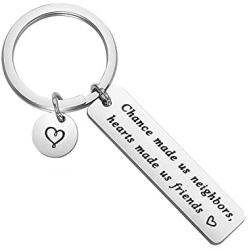 CYTING Neighbor Keychain Gift Chance Made Us Neighbors Hearts Made Us Friends Housewarming Gift for New Neighbor Thank You Gift