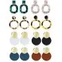 Hanpabum 8 Pairs Acrylic Leather Drop Dangle Earrings Mottled Resin Stud Earrings Set Bohemian Statement Round&Oval Shape Jewelry Hanpabum 8 Pairs Acrylic Leather Drop Dangle Earrings Mottled Resin Stud Earrings Set Bohemian Statement Round&Oval Shape Jewelry