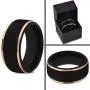 Tungsten Wedding Band Ring 10mm for Men Women Black Rose Yellow Gold Plated Step Edge Brushed Polished Tungsten Wedding Band Ring 10mm for Men Women Black Rose Yellow Gold Plated Step Edge Brushed Polished