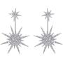 Starburst CZ Dangle Drop Earrings for Women Girls Sensitive Ear S925 Sterling Silver Stud Post Pin Fashion Lucky Star Dangling Hanging Earring Jewelry Hypoallergenic Gifts Bff