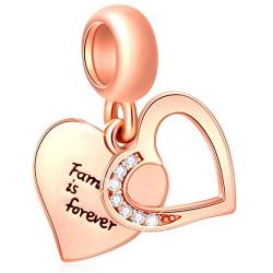 Sterling Silver Family Charm House Charm Heart Shape Love Charm Family Hand Charm for Bracelets