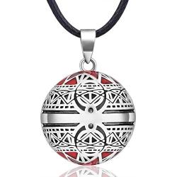 EUDORA Harmony Ball Necklace Vintage Colorful Creative Music Chime Bell Wishing Bola Enamel Craft Pendant, 30'' & 45'' Long Cord for Pregnancy