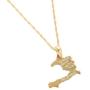 24K Gold Plated The Republic of Haiti Map Pendant Necklace Chain Port-AU-Prince Map Jewelry