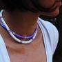 6pcs Heishi Necklace Rainbow Vinyl Disc Bead Surfer Choker Necklace Heishi Bead Stretch Necklace Summer Vacation Beach Jewelry Set for Women Girls(2)