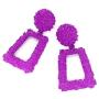 WPY Raised Design Geometric Rectangle Drop Dangle Statement Fashion Earrings