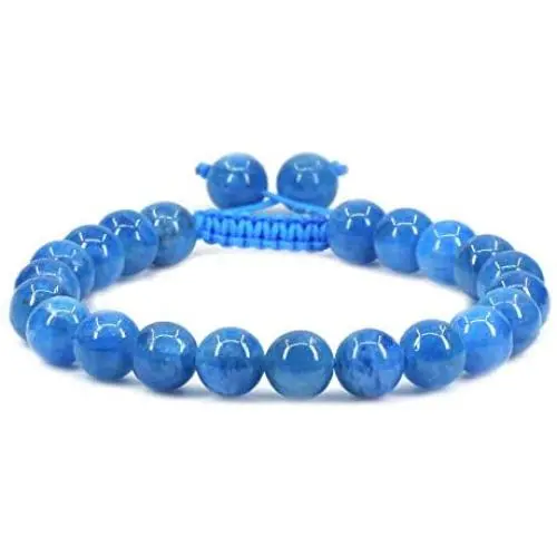 Natural Gemstones 8mm Round Beads Adjustable Braided Macrame Tassels Chakra Reiki Bracelets 7 Inch