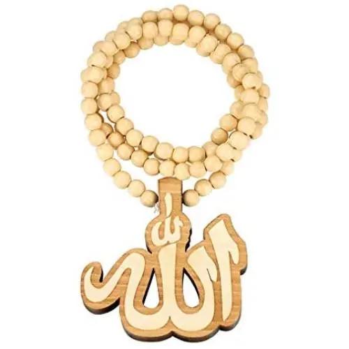 FaithHeart Muslim Allah Necklace Wooden Bead Chain Pendant Jewelry for Women Mens Moslem Necklaces Charms Decoration FaithHeart Muslim Allah Necklace Wooden Bead Chain Pendant Jewelry for Women Mens Moslem Necklaces Charms Decoration