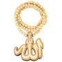 FaithHeart Muslim Allah Necklace Wooden Bead Chain Pendant Jewelry for Women Mens Moslem Necklaces Charms Decoration