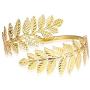 HUNO Fashion Swirl Leaf Upper Arm Bracelet Armlet Cuff Open Bangle Armband Adjustable Hammered Wrap Bangle for Women Girls Wedding Jewelry