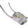 Nsitbbuery Hip Hop Nightclub Bars Plated Alloy Iced Out Mask Pendant Cuban Chain Necklace